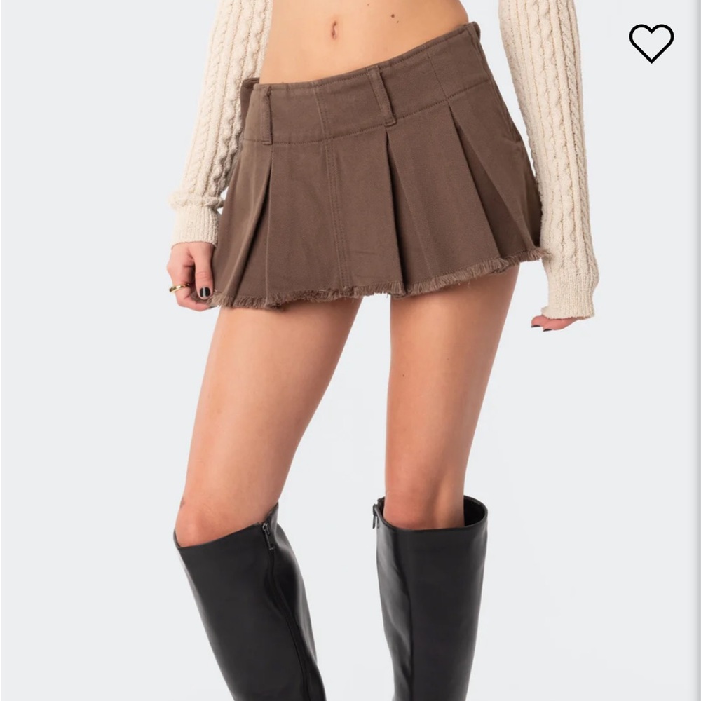 Denim Pleated Micro Scort